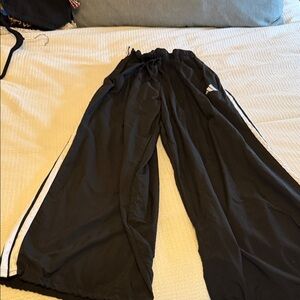 Black womens track pants wide leg